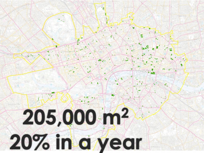 Green Capital - Central London Green roof Map 2016